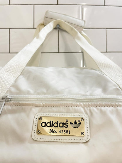 vintage 80s adidas white duffle bag - good market thrift store