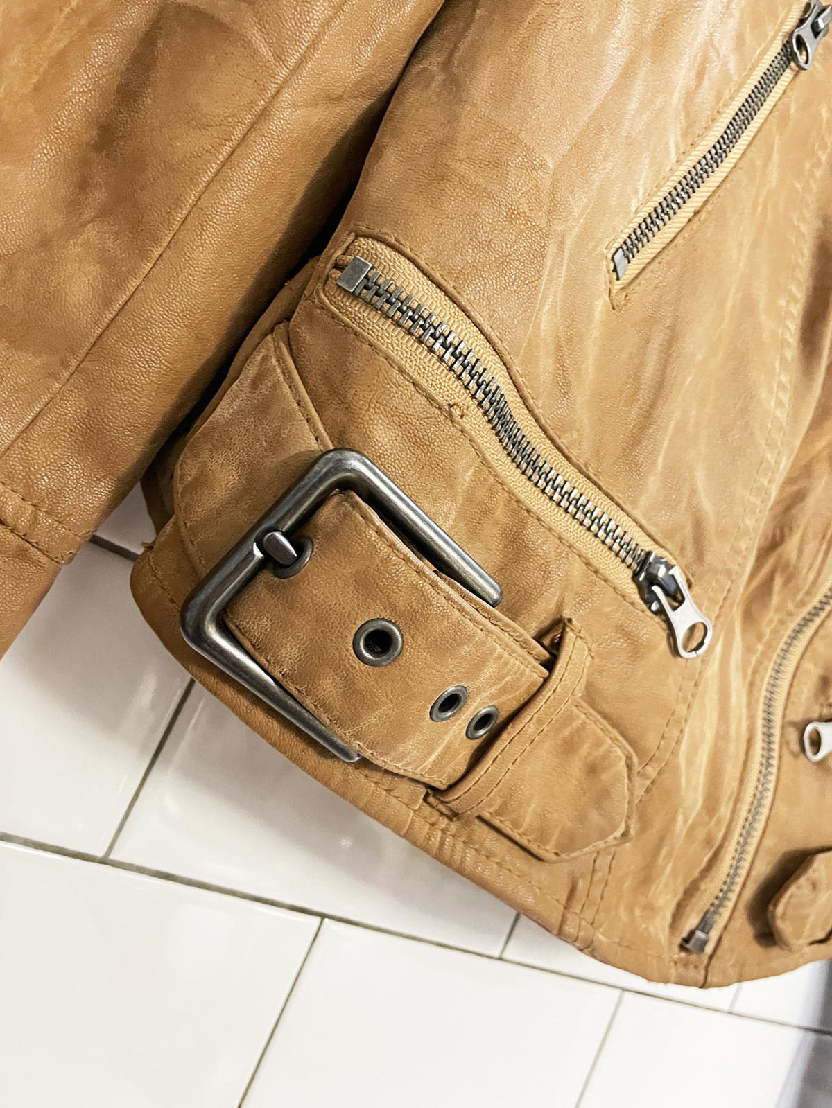 free people fenix faux leather biker jacket | vegan