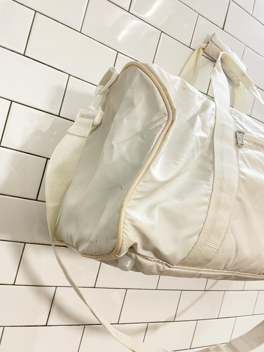 vintage 80s adidas white duffle bag - good market thrift store
