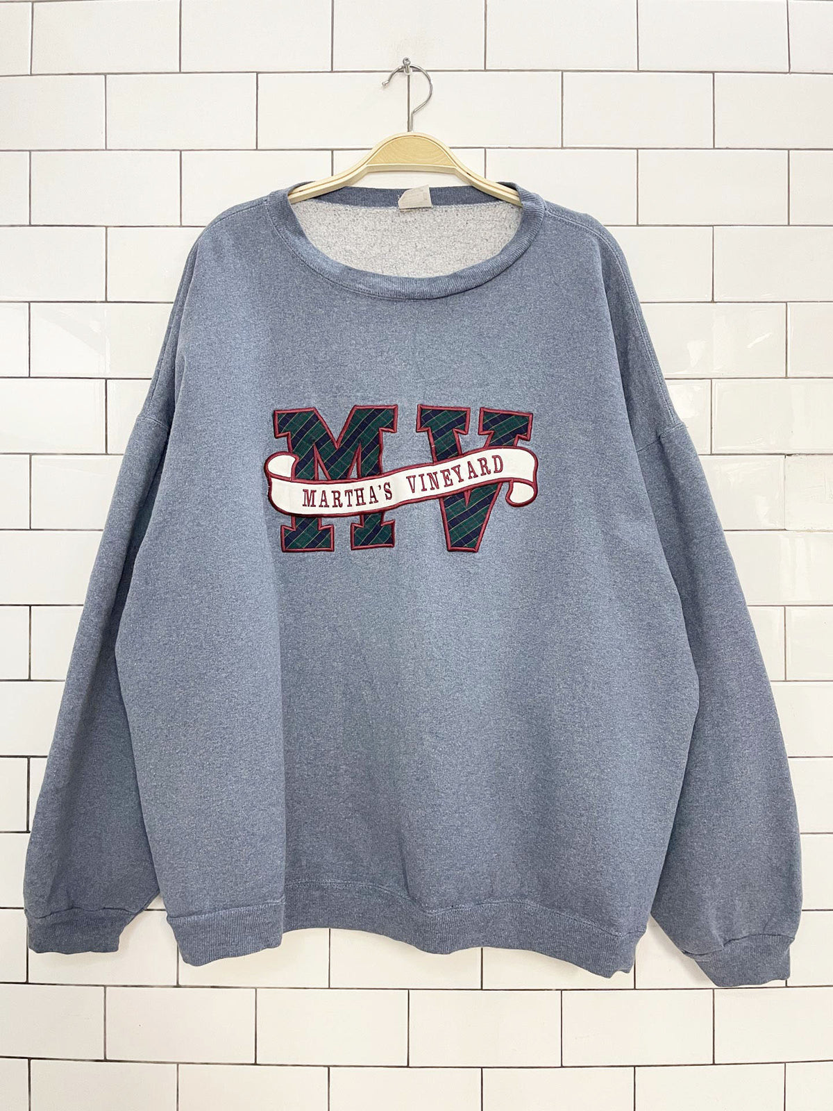 vintage marthas vineyard spellout oversized sweatshirt