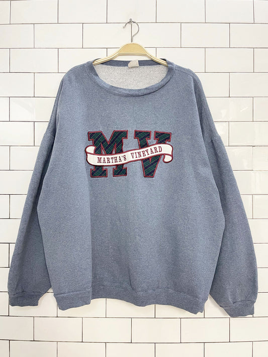 vintage marthas vineyard spellout oversized sweatshirt