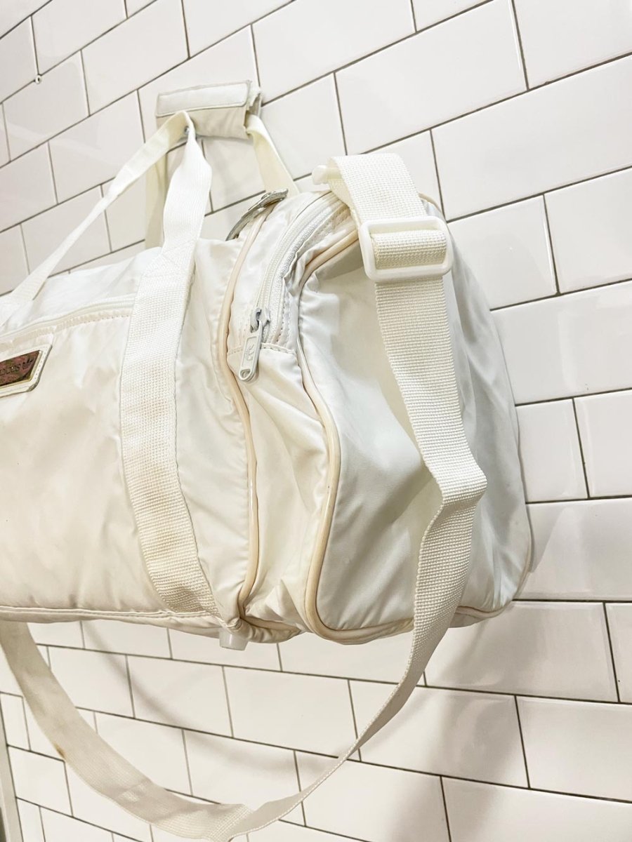 vintage 80s adidas white duffle bag - good market thrift store