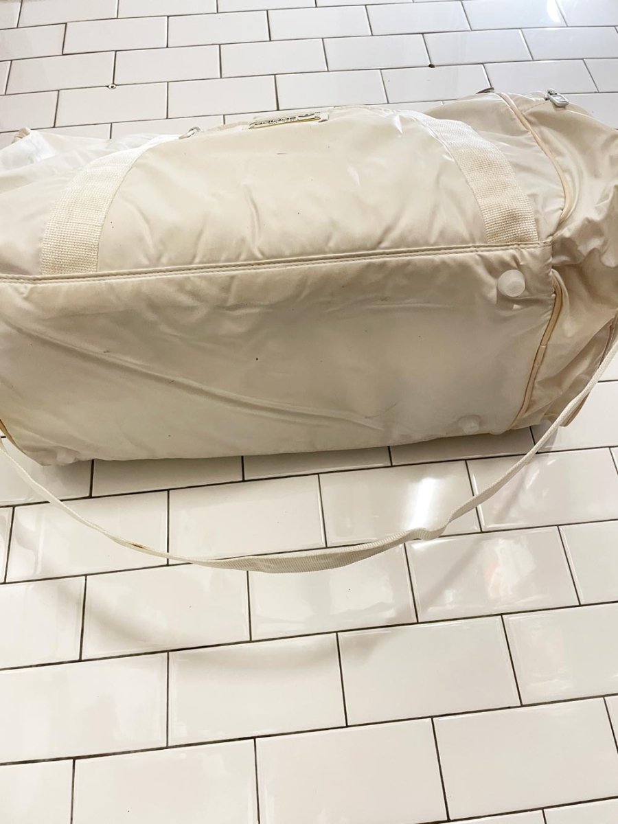 vintage 80s adidas white duffle bag - good market thrift store