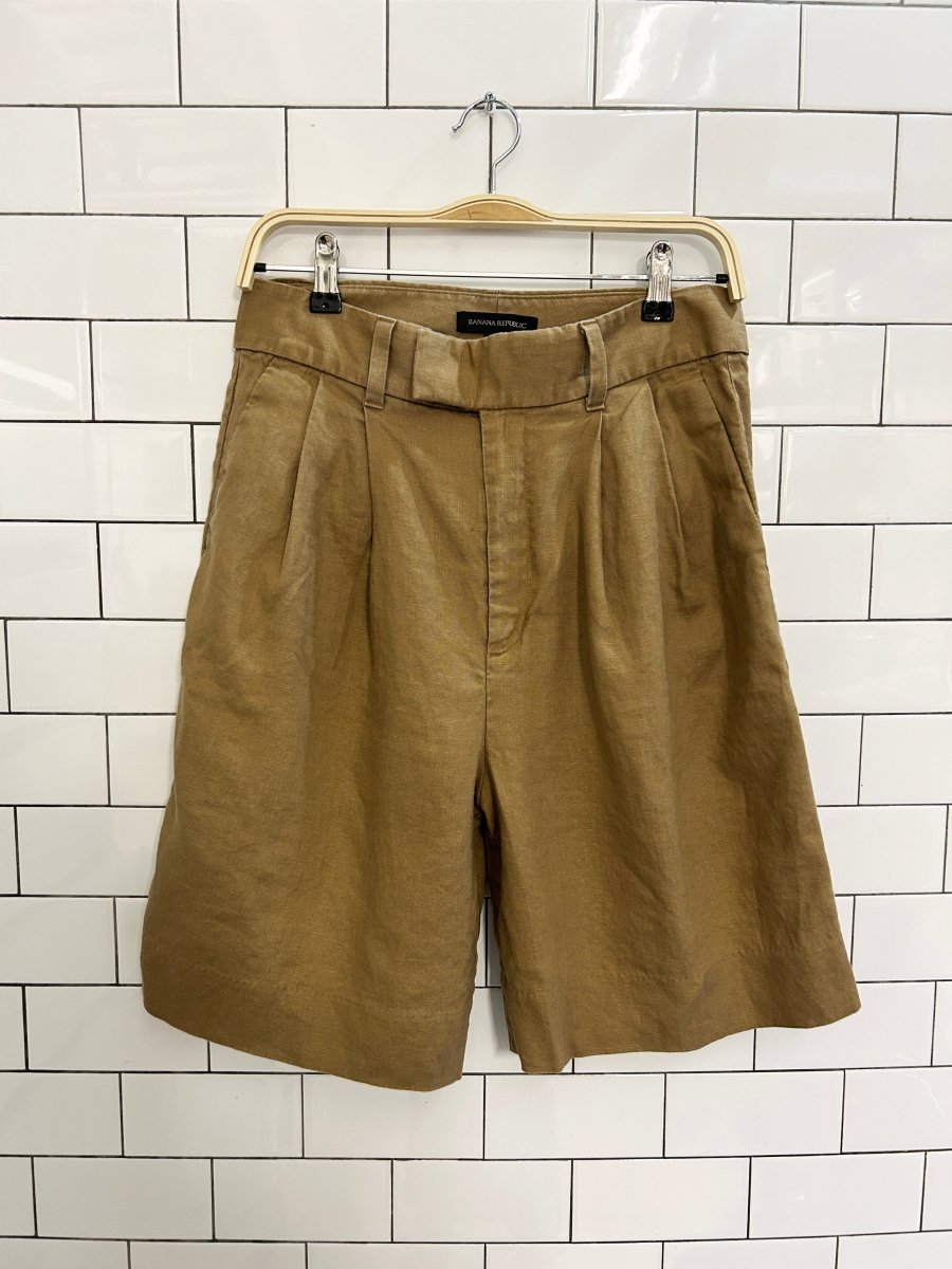 banana republic 100% linen pleated trouser short - good market thrift store