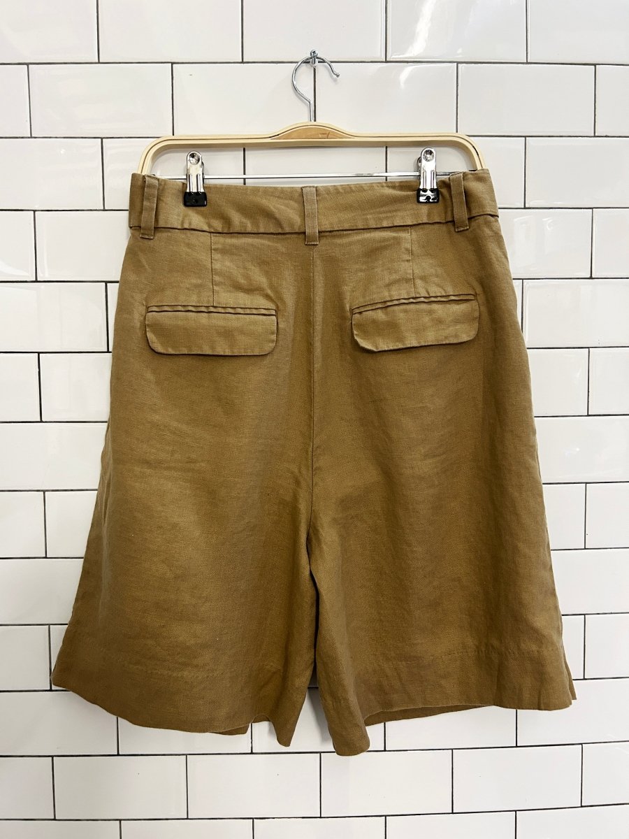 banana republic 100% linen pleated trouser short - good market thrift store