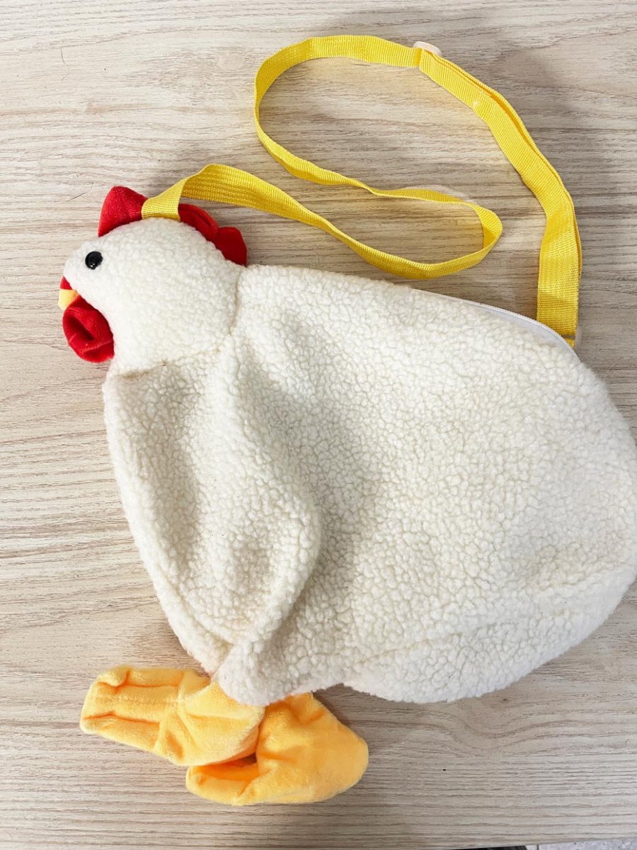 sherpa plush chicken bag - good market thrift store