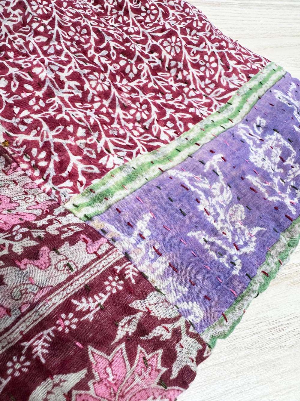 vintage connextions kantha hand-stitched patchwork bag | made in India