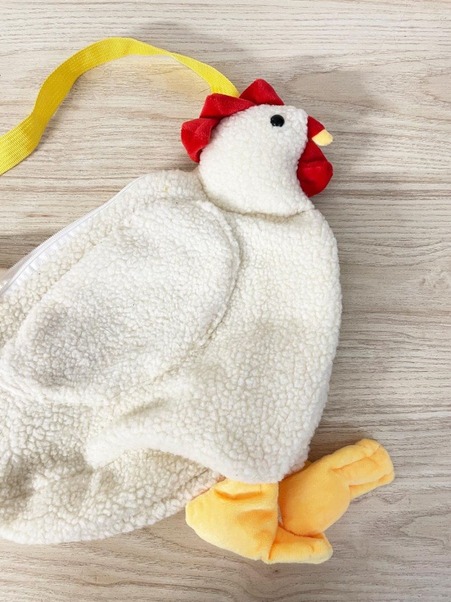 sherpa plush chicken bag - good market thrift store