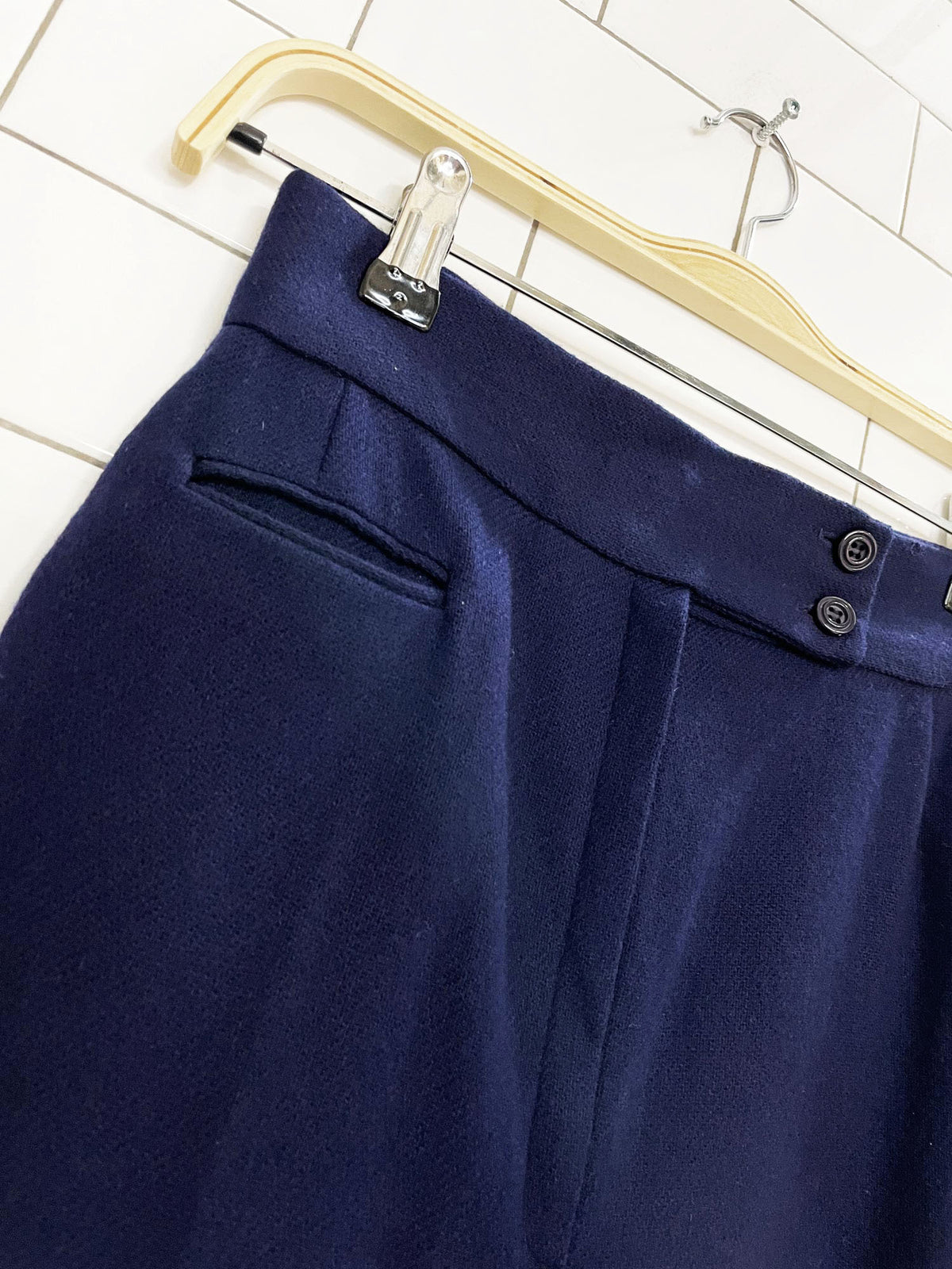 vintage 70s college town wool-blend high rise bell bottom pants