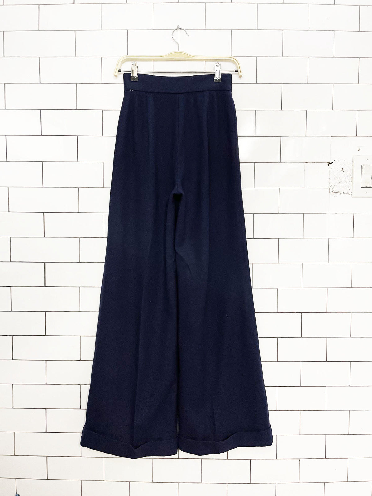 vintage 70s college town wool-blend high rise bell bottom pants