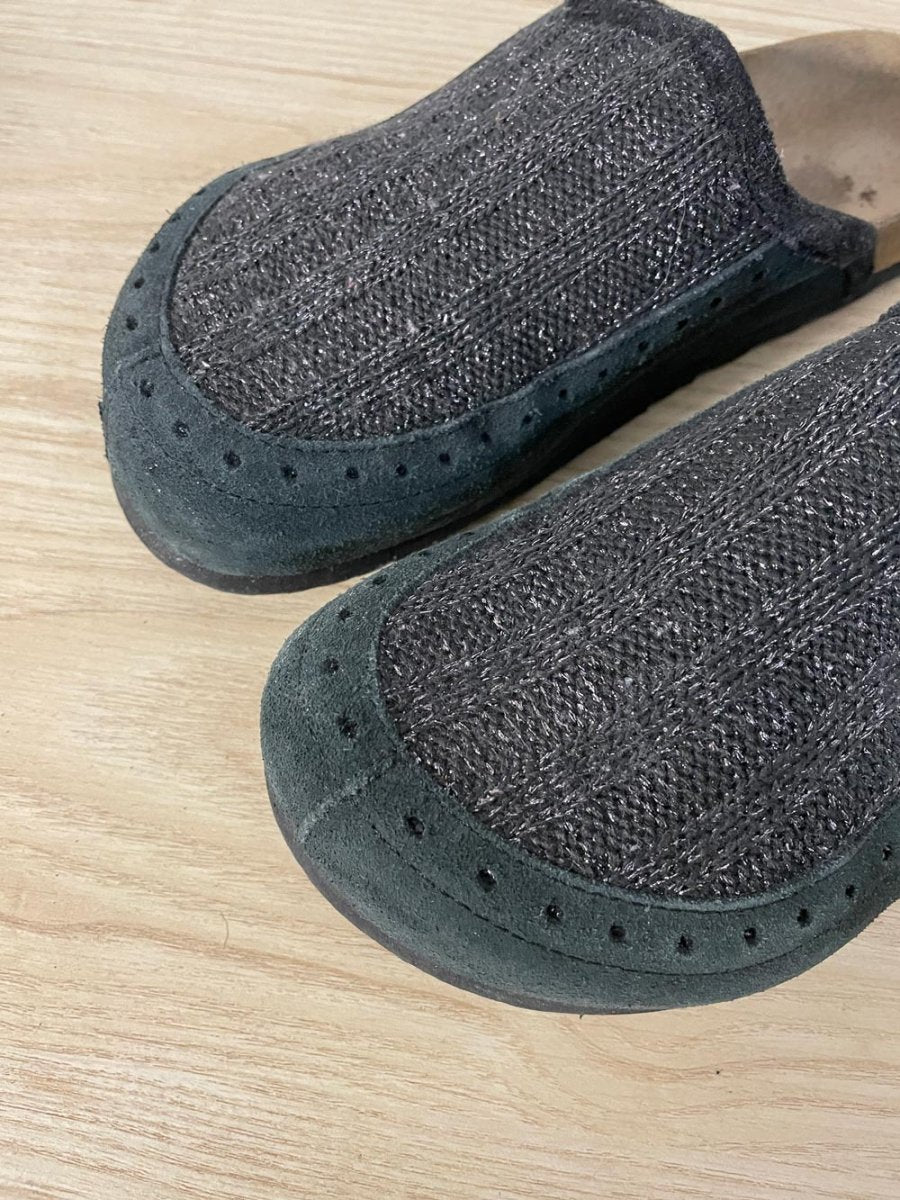 birkenstock pappilio suede + metallic knit boston clog - good market thrift store