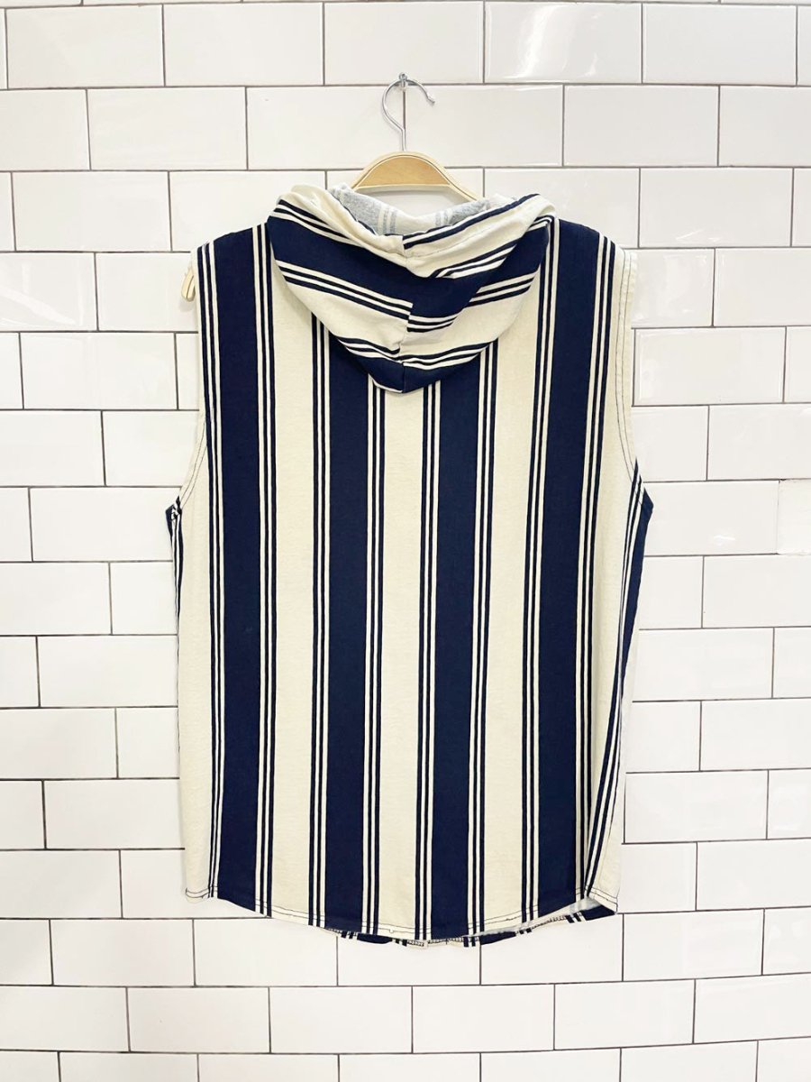 vintage 90s HER hooded striped sleeveless shirt - good market thrift store