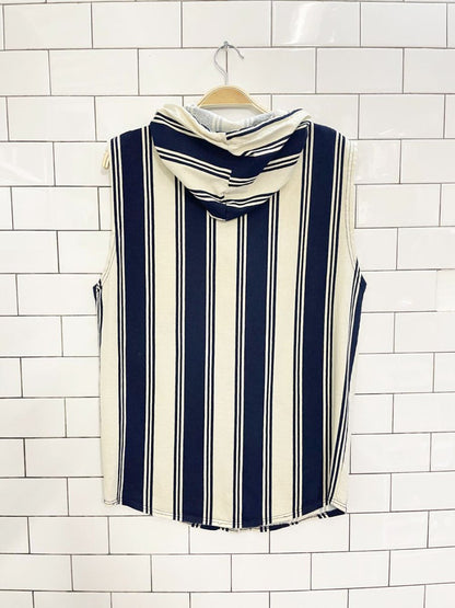 vintage 90s HER hooded striped sleeveless shirt - good market thrift store