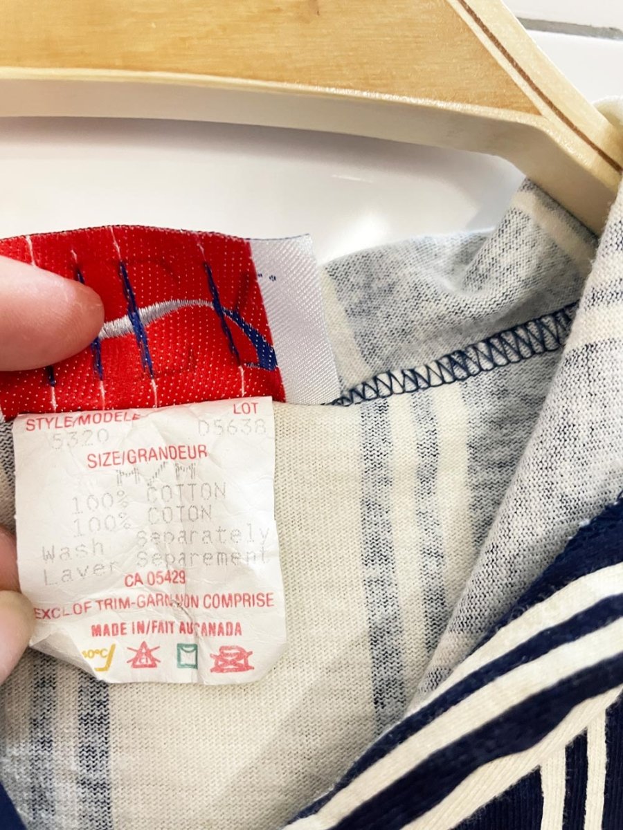 vintage 90s HER hooded striped sleeveless shirt - good market thrift store