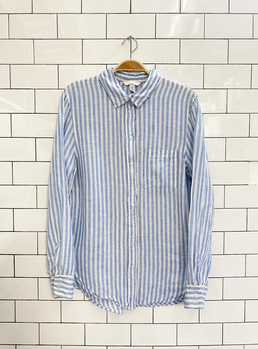 h&m 100% linen striped shirt - good market thrift store