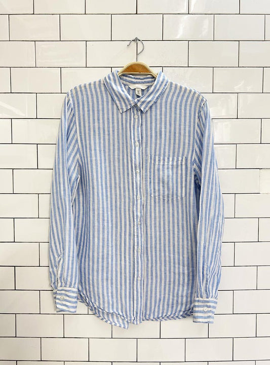 h&m 100% linen striped shirt - good market thrift store