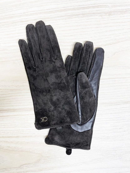 calvin klein suede + leather gloves | lined - good market thrift store