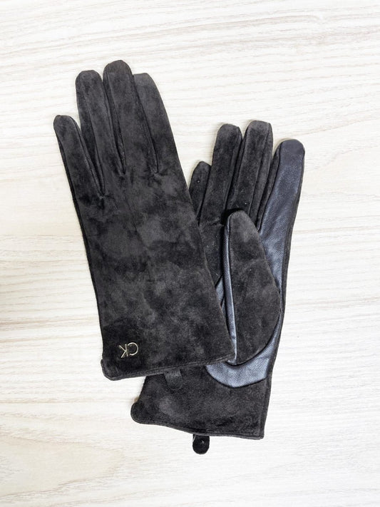calvin klein suede + leather gloves | lined - good market thrift store