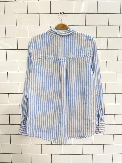 h&m 100% linen striped shirt - good market thrift store