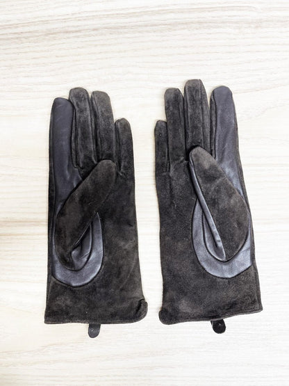 calvin klein suede + leather gloves | lined - good market thrift store