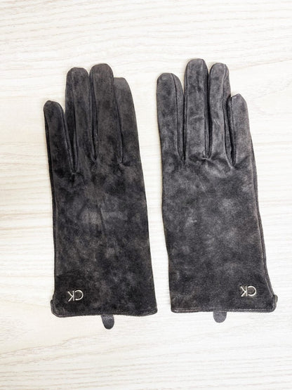 calvin klein suede + leather gloves | lined - good market thrift store