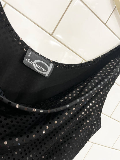 y2k dynamite cowl neck shimmery tank - good market thrift store