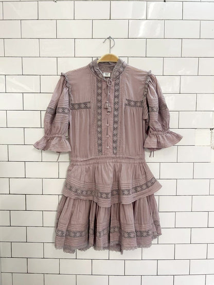 sunday best boho crochet trim peace dress - good market thrift store