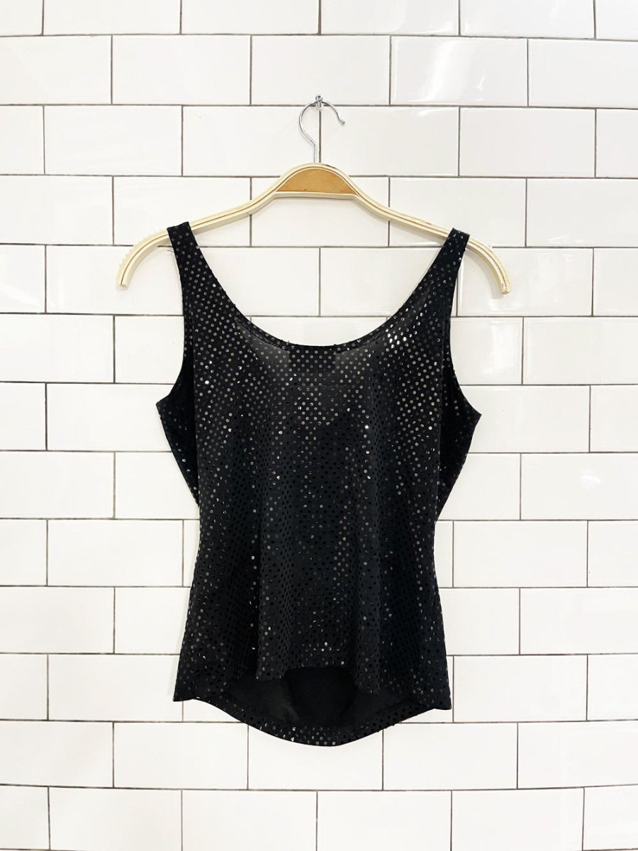 y2k dynamite cowl neck shimmery tank - good market thrift store
