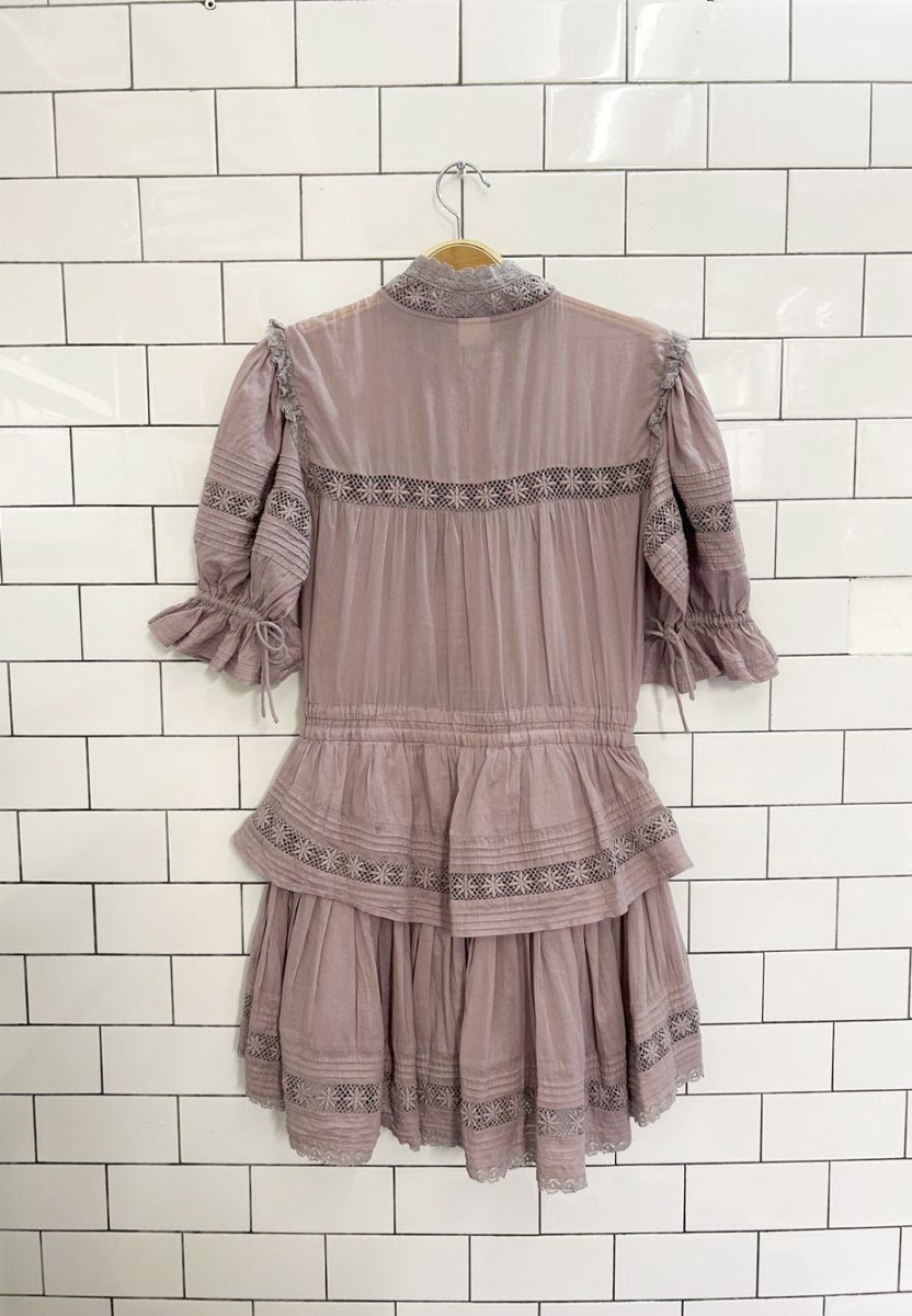 sunday best boho crochet trim peace dress - good market thrift store