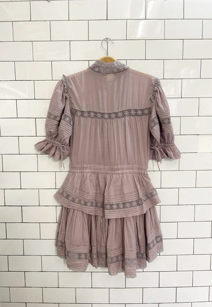 sunday best boho crochet trim peace dress - good market thrift store