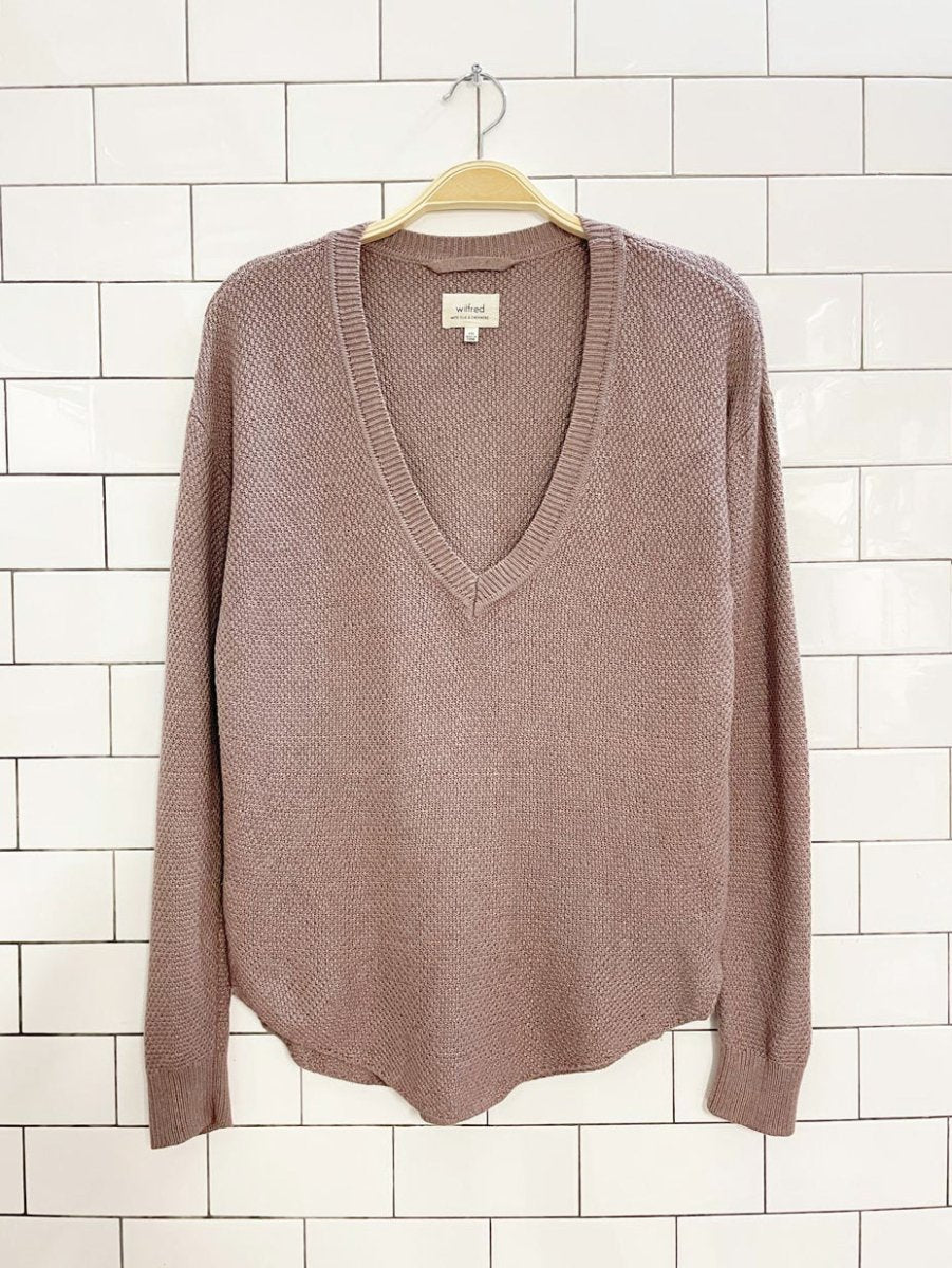 wilfred galois silk + cashmere waffle knit sweater | aritzia - good market thrift store