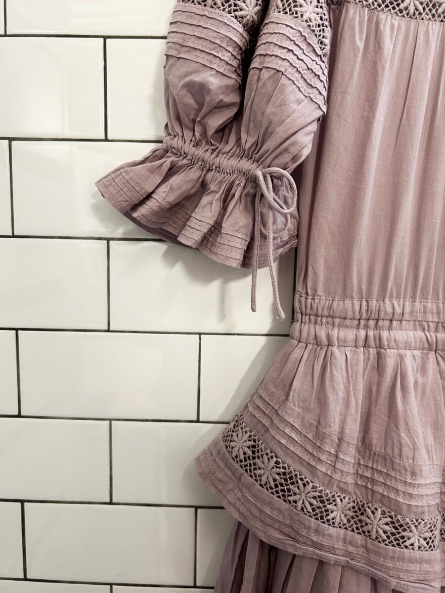 sunday best boho crochet trim peace dress - good market thrift store