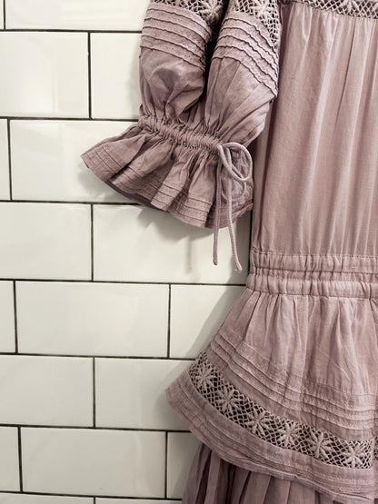 sunday best boho crochet trim peace dress - good market thrift store