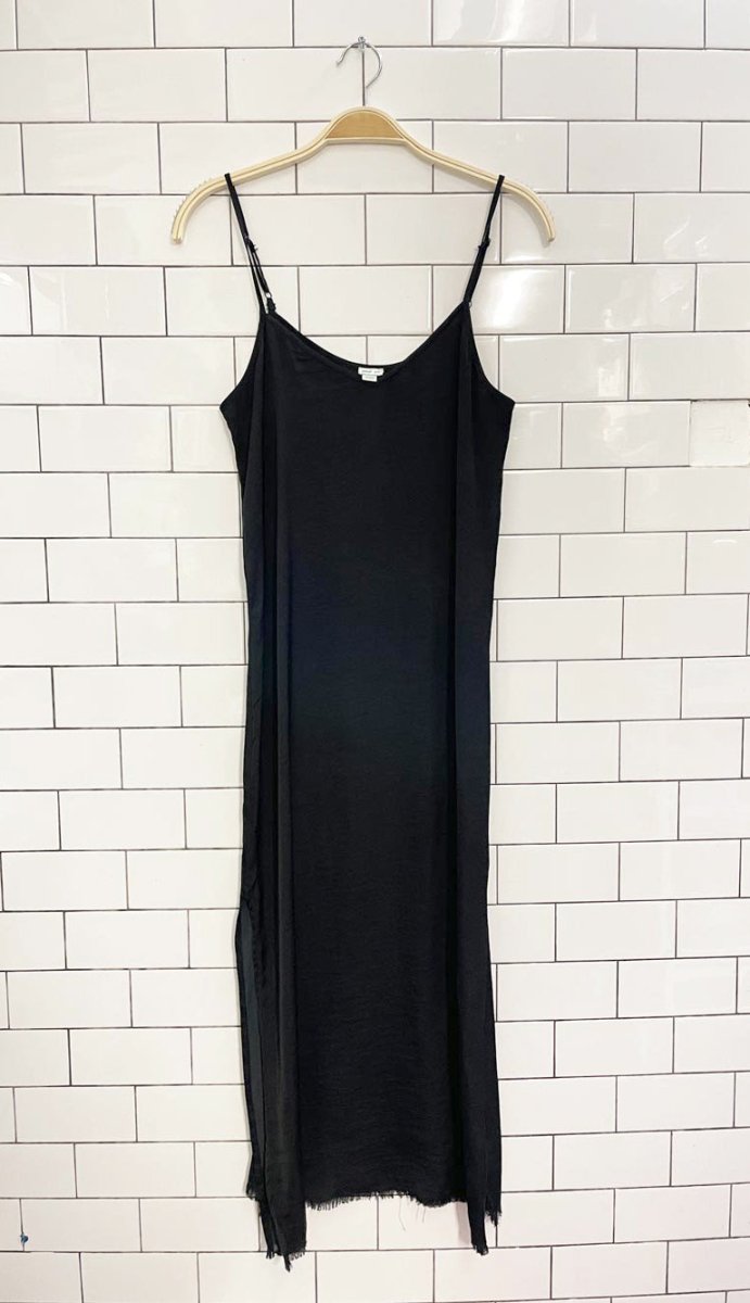 aerie satin raw hem slip maxi dress - good market thrift store