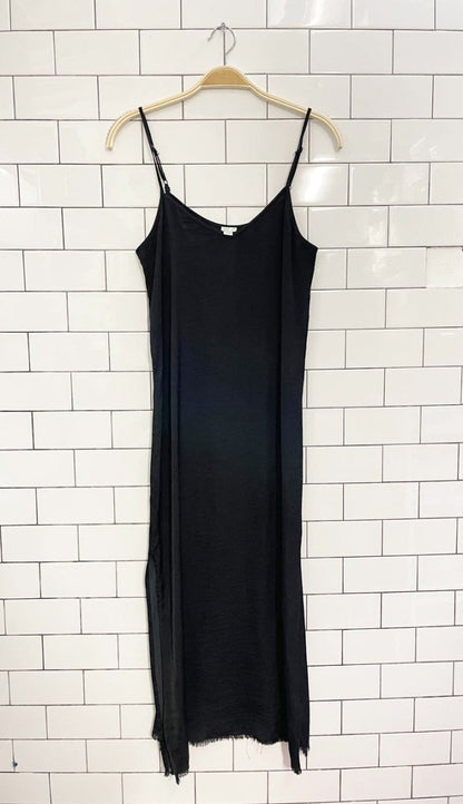 aerie satin raw hem slip maxi dress - good market thrift store