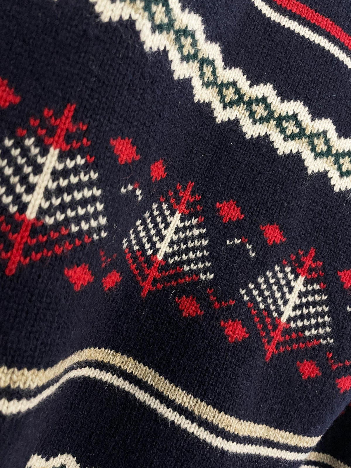 vintage 90s chaps 100% wool tree fair isle knit sweater | made in USA | ralph lauren