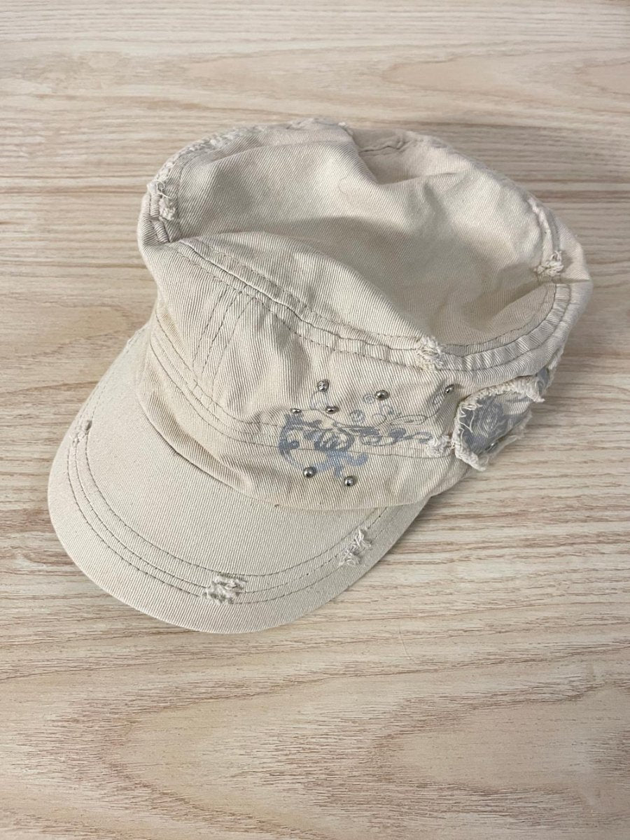 y2k distressed cotton conductor hat - good market thrift store