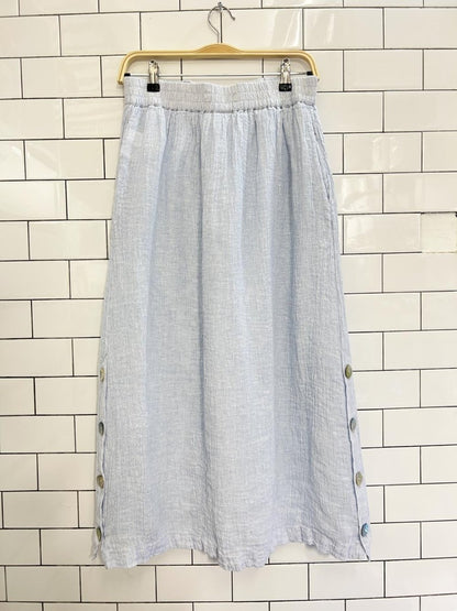 x2 tahari 100% textured linen top + midi skirt set - good market thrift store