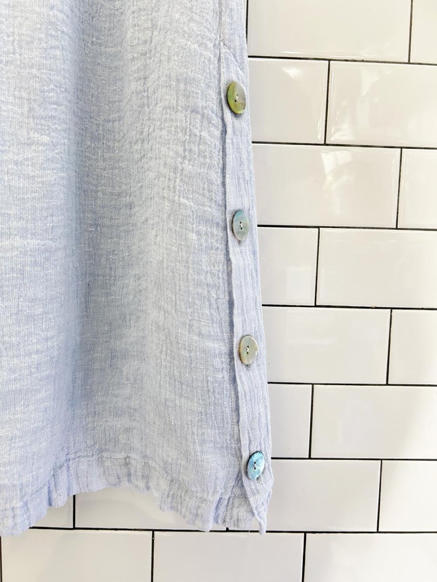 x2 tahari 100% textured linen top + midi skirt set - good market thrift store