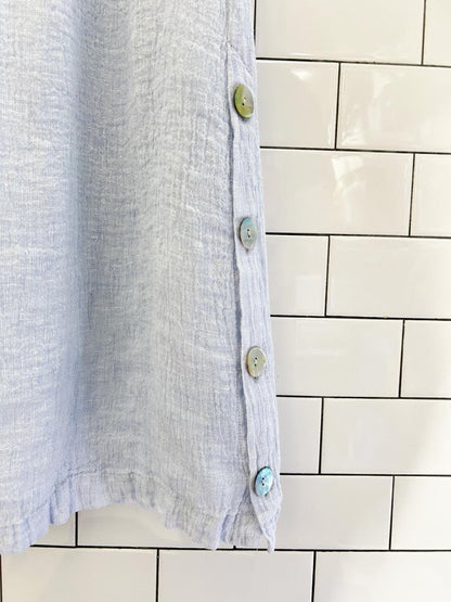 x2 tahari 100% textured linen top + midi skirt set - good market thrift store