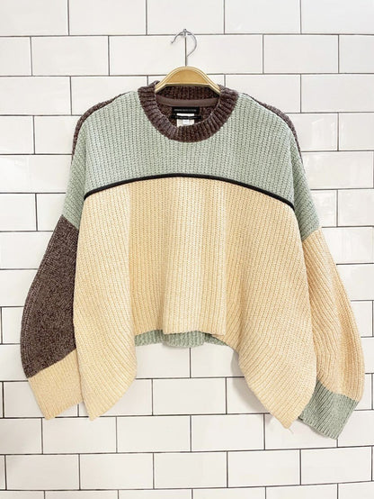 UO fife oversized split hem boxy crop knit sweater | urban outfitters - good market thrift store