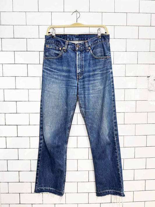 vintage 00s levi's 521 straight raw hem jeans