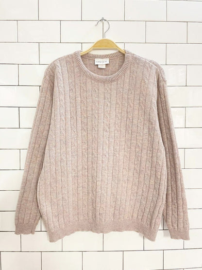 vintage 80s grace cable knit sweater - good market thrift store