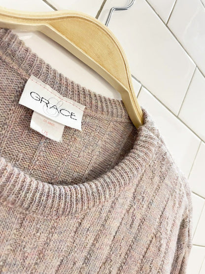 vintage 80s grace cable knit sweater - good market thrift store