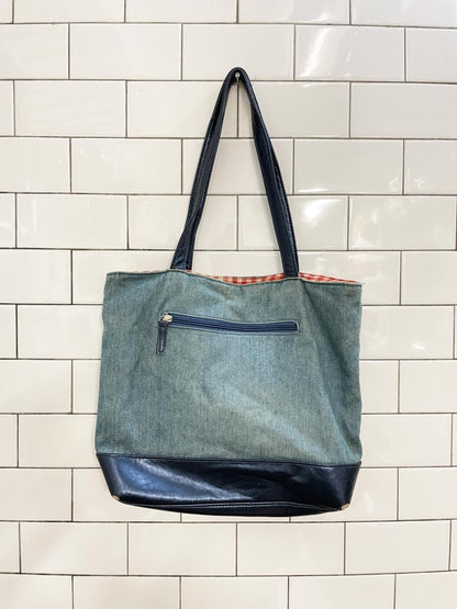 vintage 00s embroidered lighthouse denim tote - good market thrift store