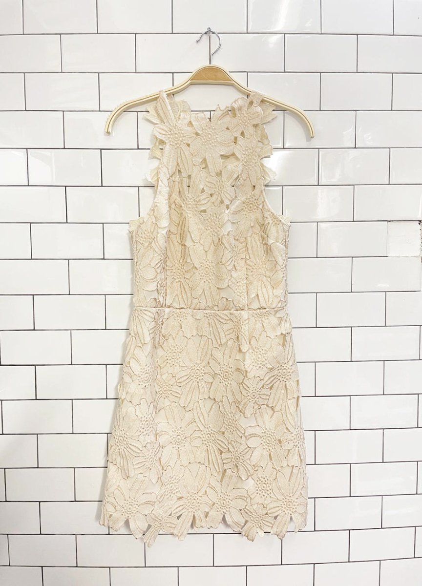 saylor x free people jessa floral lace cut out mini dress - good market thrift store