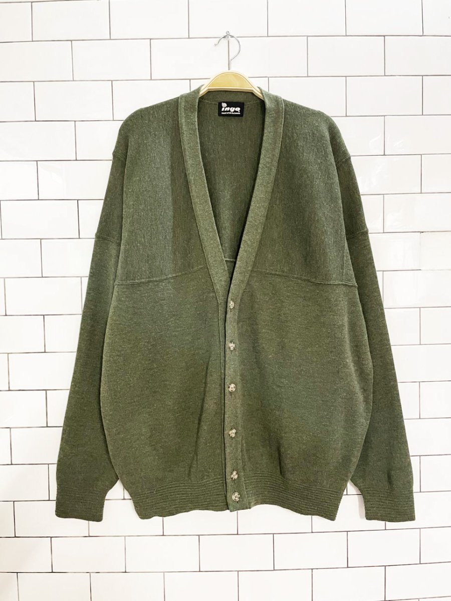 vintage ingo wool - blend knit menswear cardigan | made in Canada - good market thrift store