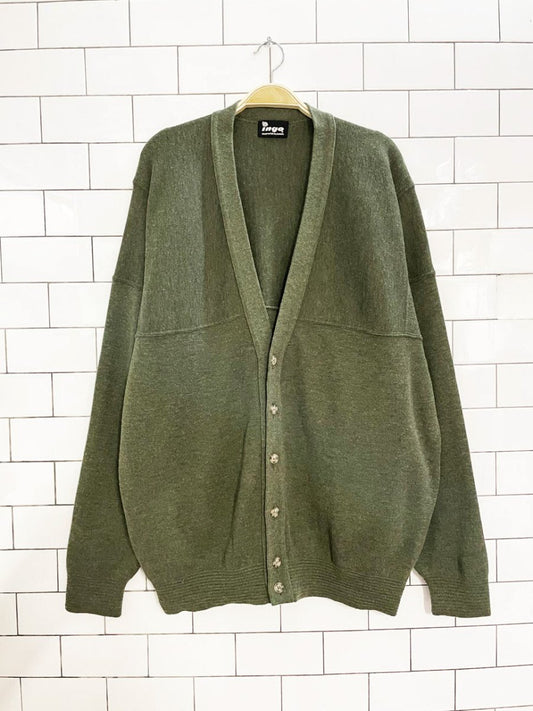 vintage ingo wool - blend knit menswear cardigan | made in Canada - good market thrift store