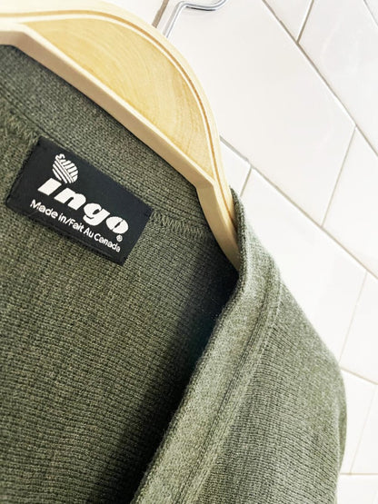 vintage ingo wool - blend knit menswear cardigan | made in Canada - good market thrift store
