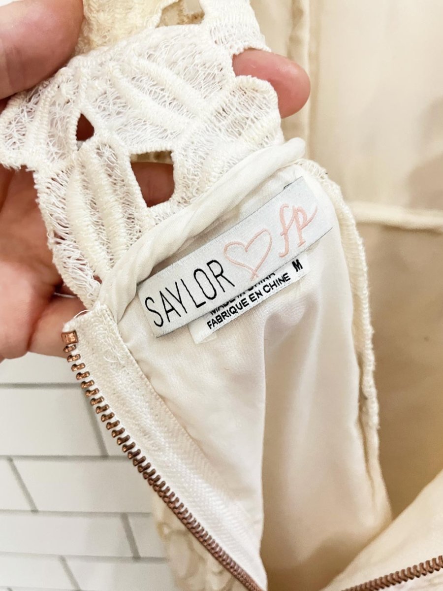 saylor x free people jessa floral lace cut out mini dress - good market thrift store